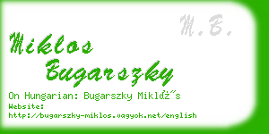 miklos bugarszky business card